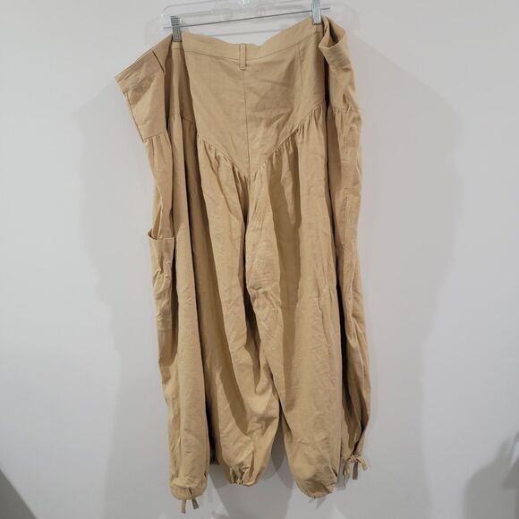 Fe Noel Target Womens Pants Size 26 Linen Blend Barrel Wide Leg Tan - Picture 2 of 8